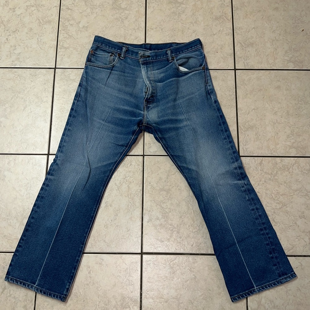 Vintage pair of 517 Levi jeans.